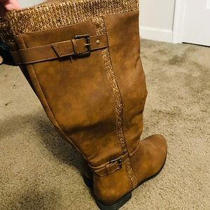 Brown knee high boots